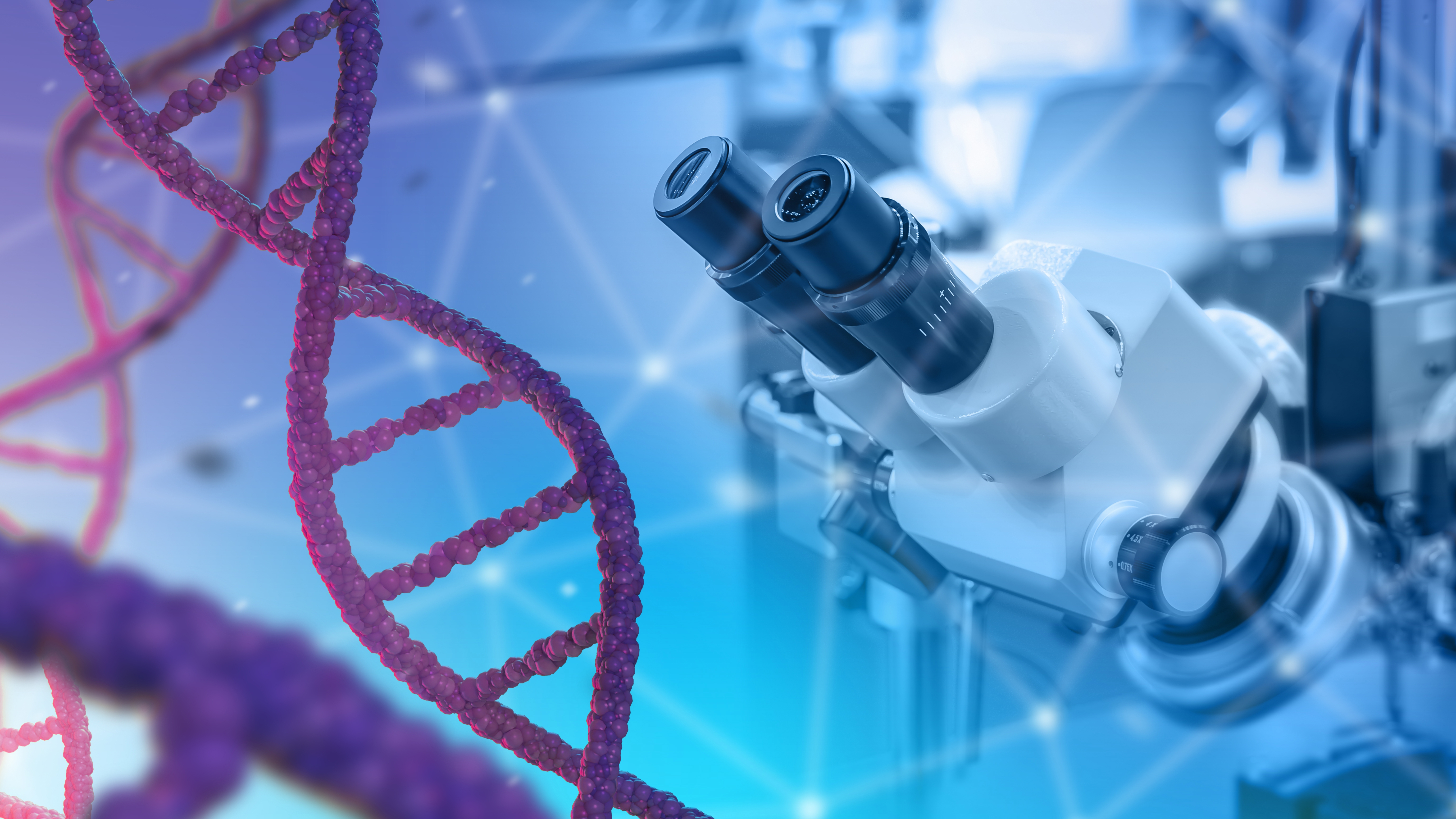Un télescope et de l'ADN illustrent l'industrie des sciences de la vie