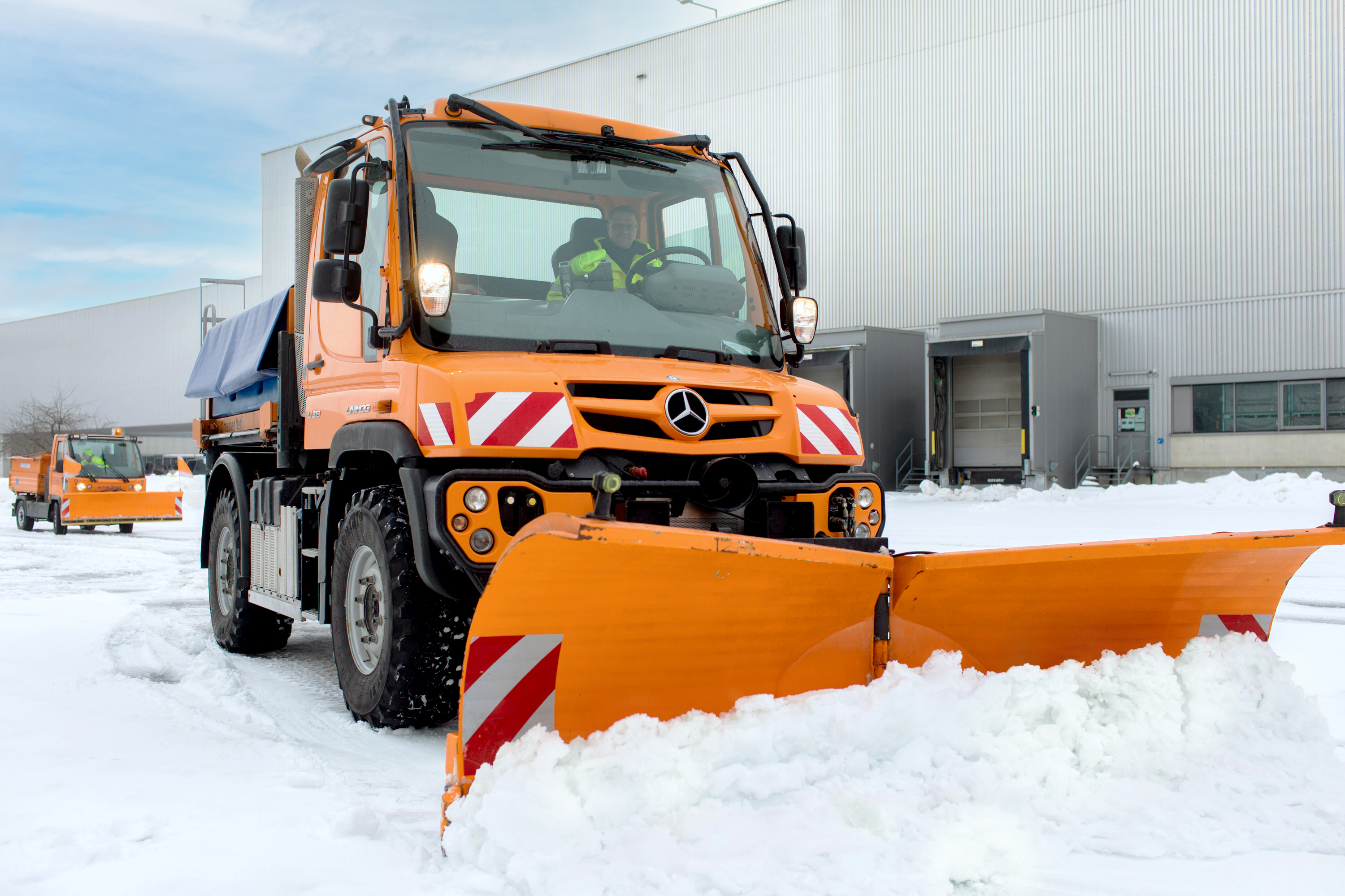 Een machine die sneeuw ruimt